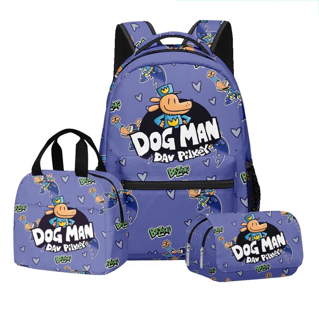 Movie Peripheral Print Backpack, School Bag Student Campus With Plush Ball Backpack