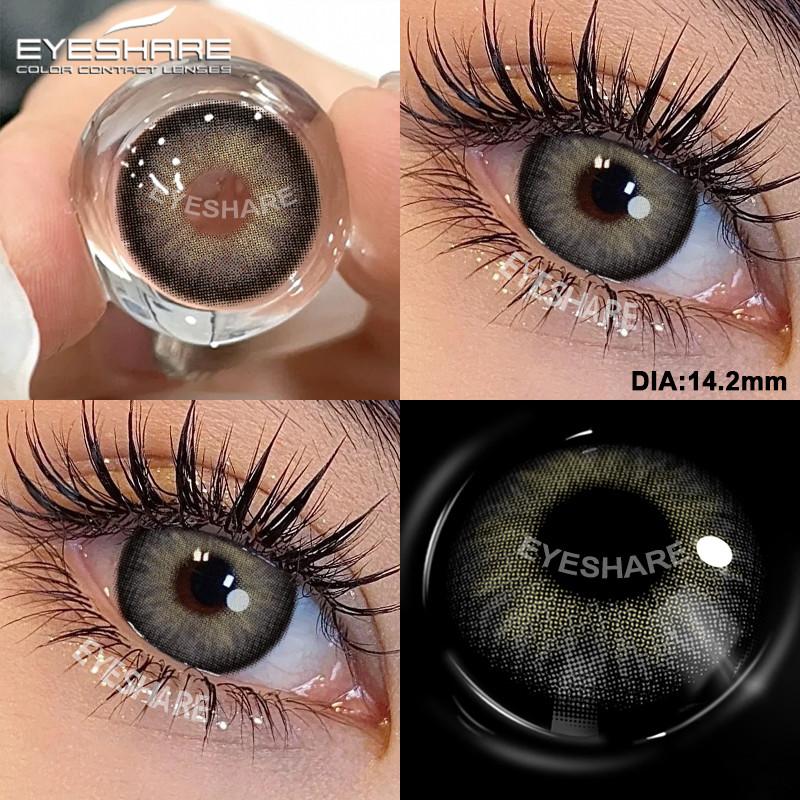 EYESHARE 2pcs Fashion Colored Contact Lenses Cosmetic Natural Pupils Blue Eyes Yearly Use Beauty Makeup