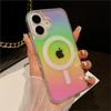 Transparent Gradient Rainbow Laser Magnetic Case For For Iphone 17 Air 16 1 14 Plus 11 13 12 Pro Max Mini XS X XR For Cover