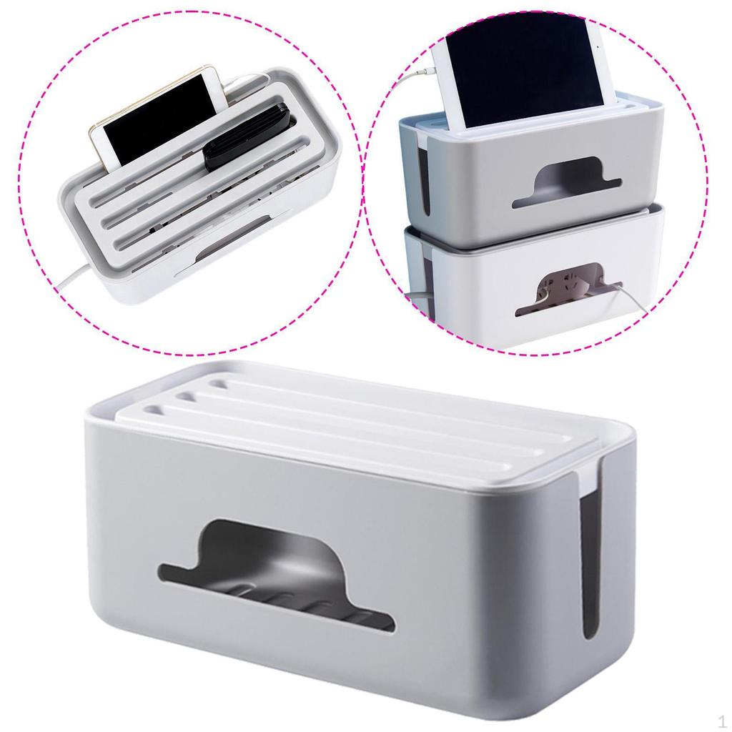 Cable Management Box, Organizer, Lightweight, Hider for Power Strips, Desktops,