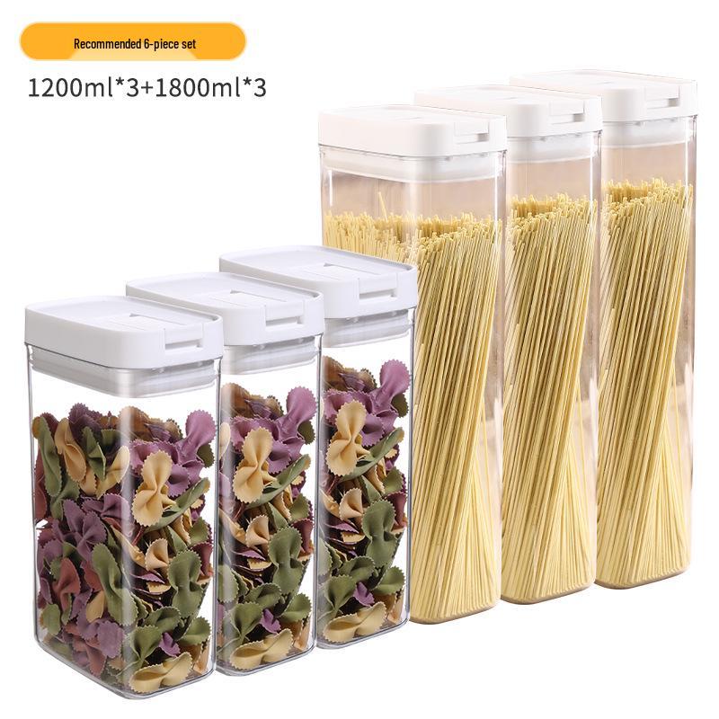 Rectangular Airtight Food-Grade Noodle Storage Jar for Kitchen