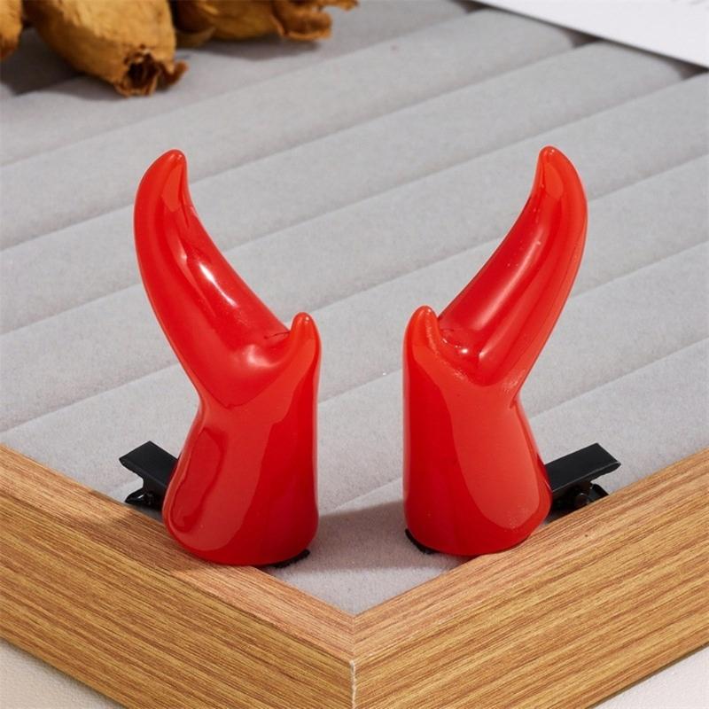 Anime Hair Clip Antler Halloween Horn Flat Clip Halloween Hairpin Antler Elegant Hair Clip for Cosplay