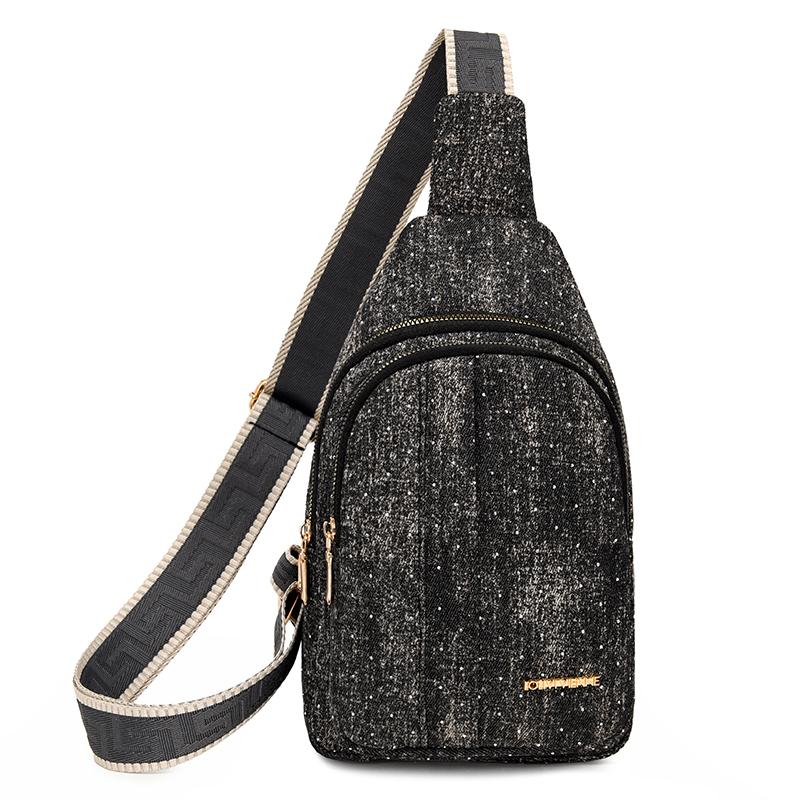 

Жіноча нагрудна сумка водонепроникна сумка через плече багатофункціональна сумка чорний