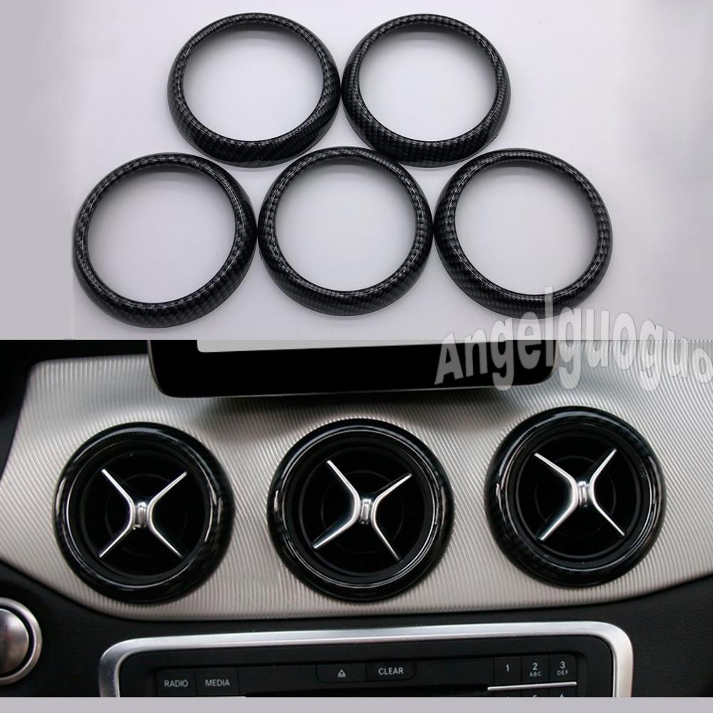

Angelguoguo Air outlet sticker/Instrument panel Air outlet decoration outside ring for Mercedes Benz GLA class/CLA