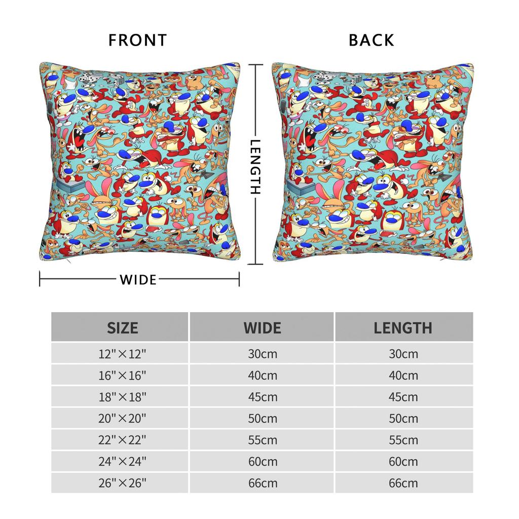 Pillow Cover R-Ren & S-Stimpy Show Fashion Pillow Case For Sofa Home Decor Pillowcases