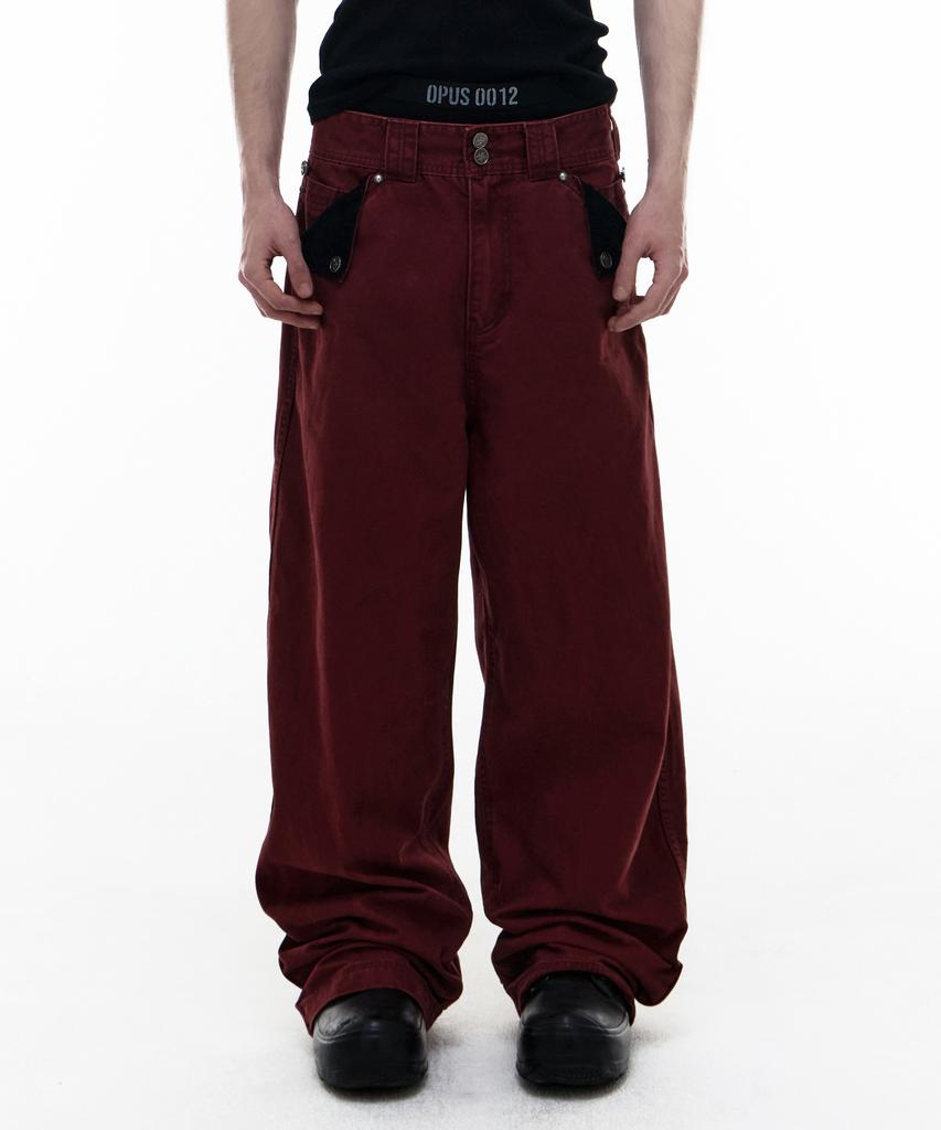 Opeoseu0012 Op. 08 Fld Liquid Cotton Pants Burgundy