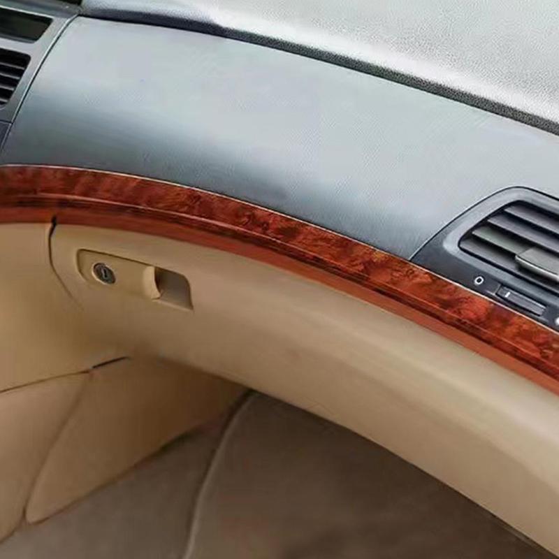Car Light Brown Wood Grain Central Console trument Strip Trim Kit Fit For Honda Accord 2008-2013