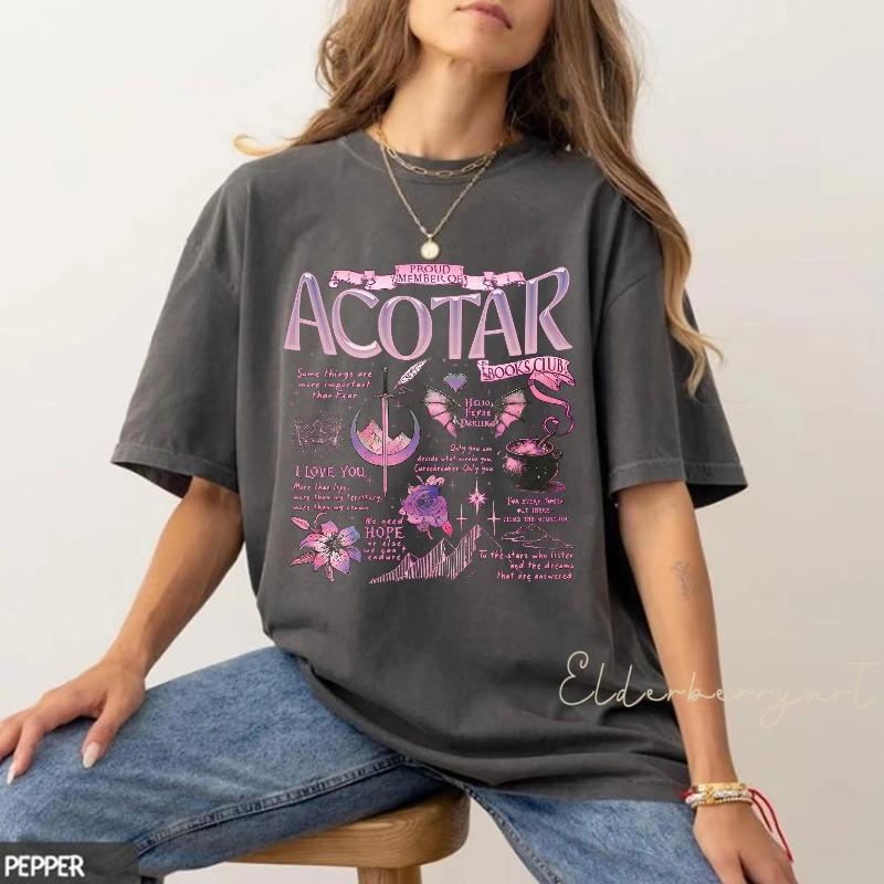 Comfort Bookish Shirt Aesthetic Tee Proud Member of ACOTAR Book Club Shirt Fantasy Book Lover Tee Sarah J Maas Fan TShirt