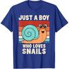 Just A Boy Who Loves Snails Funny Snail Boys Kids T-Shirt
