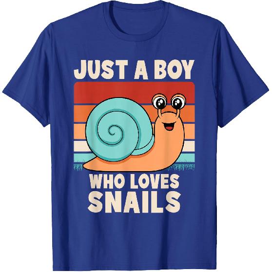 Just A Boy Who Loves Snails Funny Snail Boys Kids T-Shirt