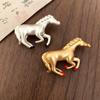 Metal Copper Metal Horse Brooch Vintage Animal Lapel Pins Zodiac Pony Pin  Men Women Suit Decor