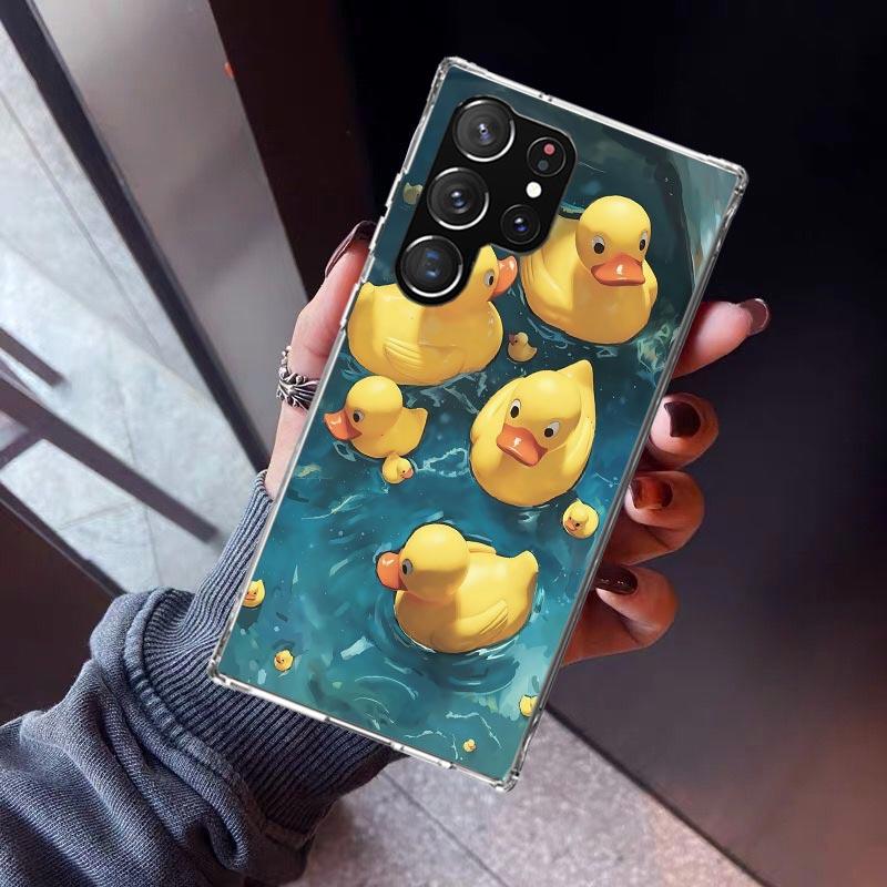 Rubber Ducks Swimming Pool Phone Case For Samsung Galaxy S26 S25 Edge S24 S23 Ultra S22 Plus S21 S20 FE Soft TPU Back Cover Fund