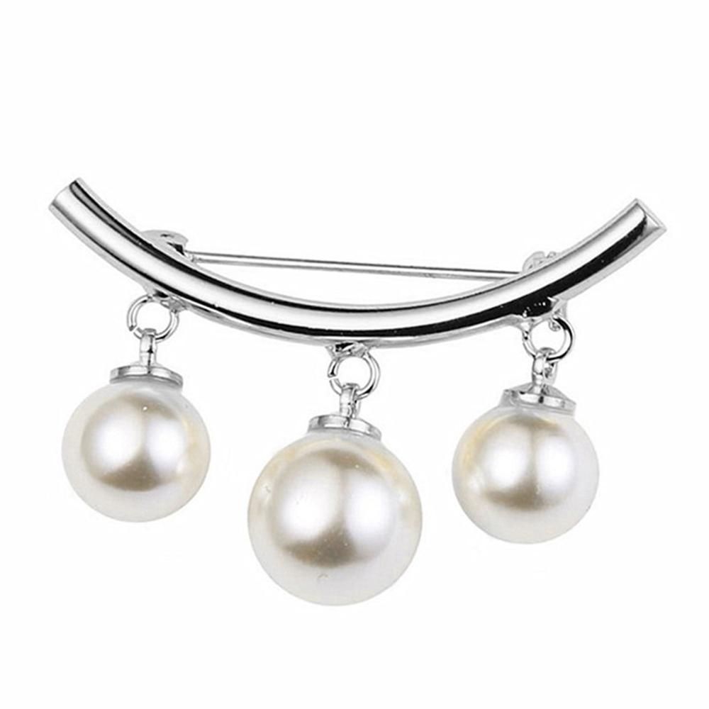 Fashion Imitation Pearl Pendant Brooches Anti-Light Exposed Clothing Safety Pin For Women Sweater Cardigan Decor