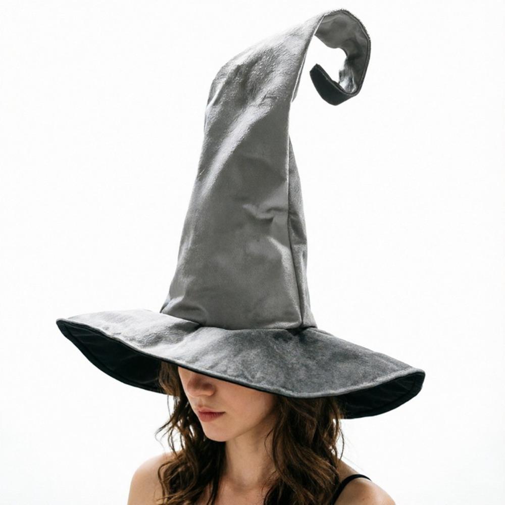 Velvet Halloween Witch Hat Large Witch Costume Hat Comfortable Plush Wizard Hat Role-Playing