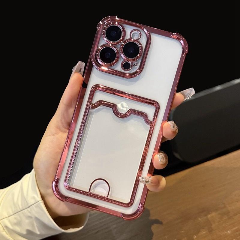 

Soft TPU Wallet Cardbag Transparent Phone Case For For Iphone 11 12 13 14 15 16 17 Pro Max Plus Air Clear Bumper Back Cases Cover iPhone 11 Pro