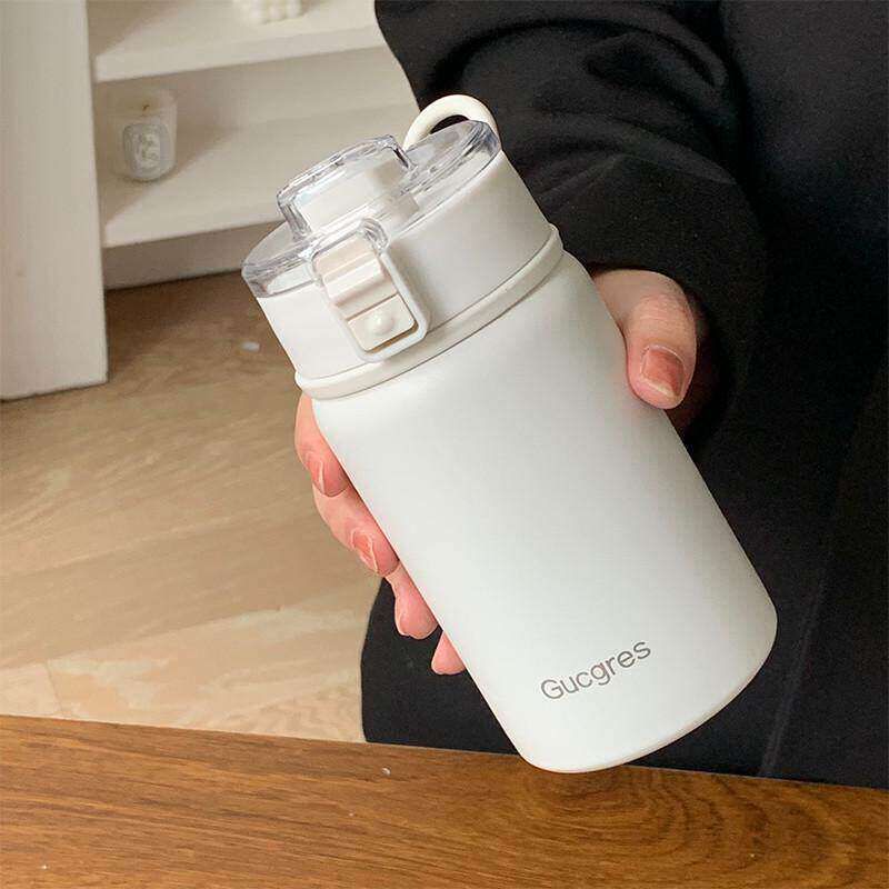 

German Large-Capacity Thermos Cup for Girls, 316 Stainless Steel Outdoor Portable Cold-Keeping Thermos Bottle, Sports Water Cup Gift White 350ml [Mini Model]