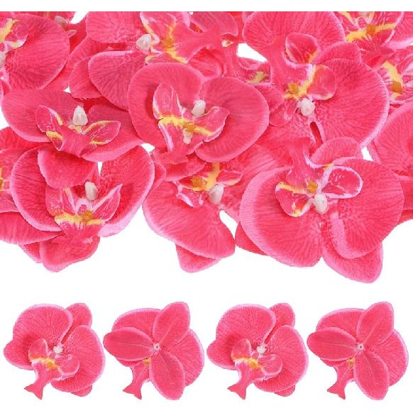 20-Pack Artificial Orchid Flower Heads, Silk Faux Butterfly Flowers Head for Wedding/Bouquet/Bridal/Party Decor, Fake Phalaenopsis Petals Bulk [2.76