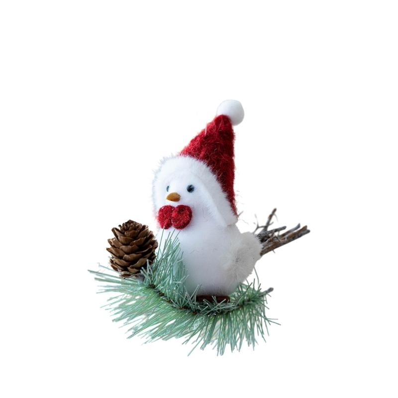 

Festival Foam Bird Figurines With Santa Hat Soft Christmas Decorations For Holiday Homes Parties Tree Ornament
