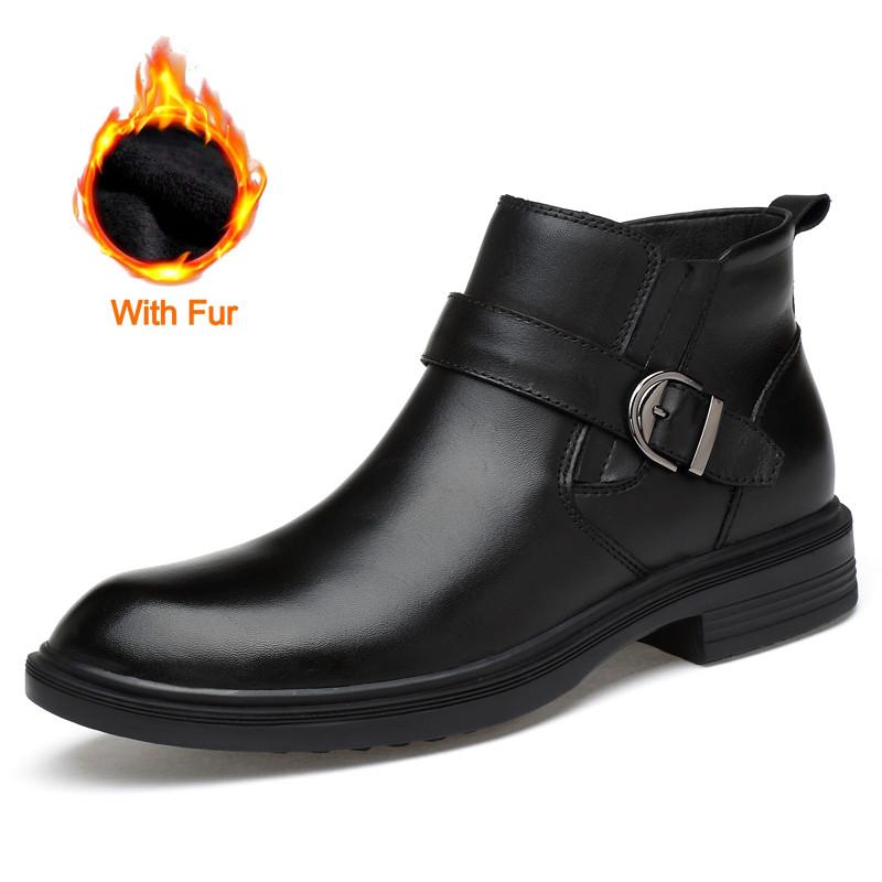 Men Formal Boots Luxury Brand Business Men Shoes High Top Winter Boots Men Boots Crocodile Leather Shoes Non-Slip Ankle Boots