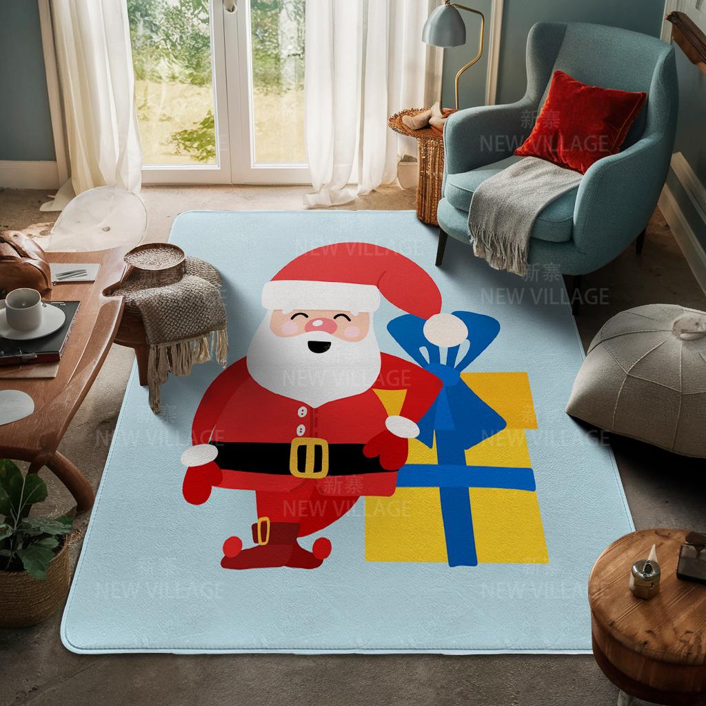 House Entrance Carpet Home Door Mat Living Room Bath Foot Bathroom Non-slip Water Absorption Rugs Bath Merry Christmas Winter