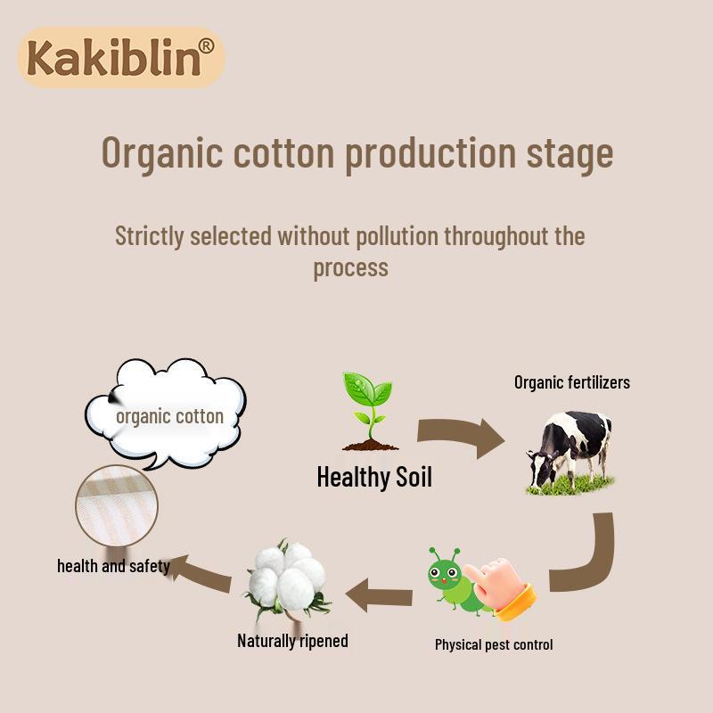 Kakiblin Organic Cotton & Beech Wood Baby Teething Ring Rattle