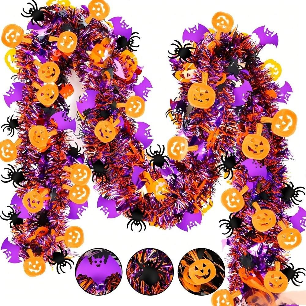 Shiny Metallic Halloween Twist Garland Halloween Ribbon Garland  Haunted House Decoration