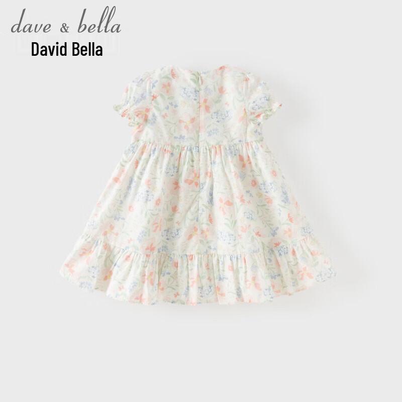 DAVE&BELLA Mädchen Sommerkleid aus Baumwolle mit Blumenmuster