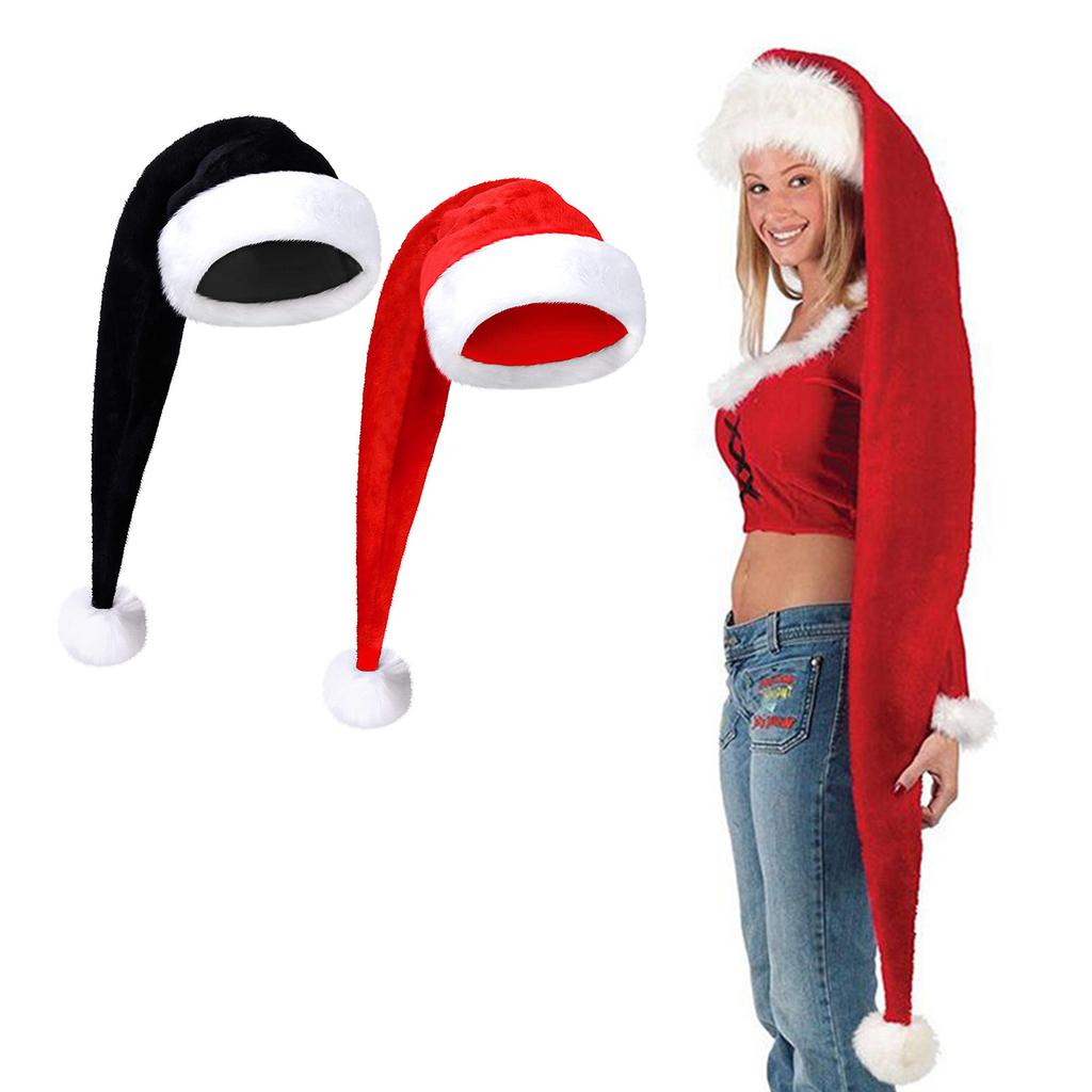 Christmas Party Hat Long Christmas Hat Plush Santa Hat Christmas Party Decor