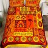 Afrika Kadın Yorgan Kılıfı Afrika Kabile Ulusal Yatak Takımı Vintage Çiçekli Ekose Patchwork Yorgan Kılıfı Kahverengi Yorgan Kılıfı