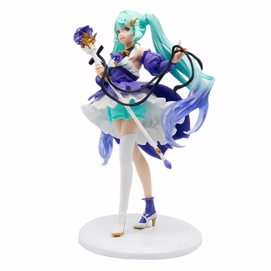 Hatsune Miku Birthday Party Bauhinia Beautiful Girl Elf Warrior Action Model Pvc Toy Collection Anime Desktop Accessories Gift