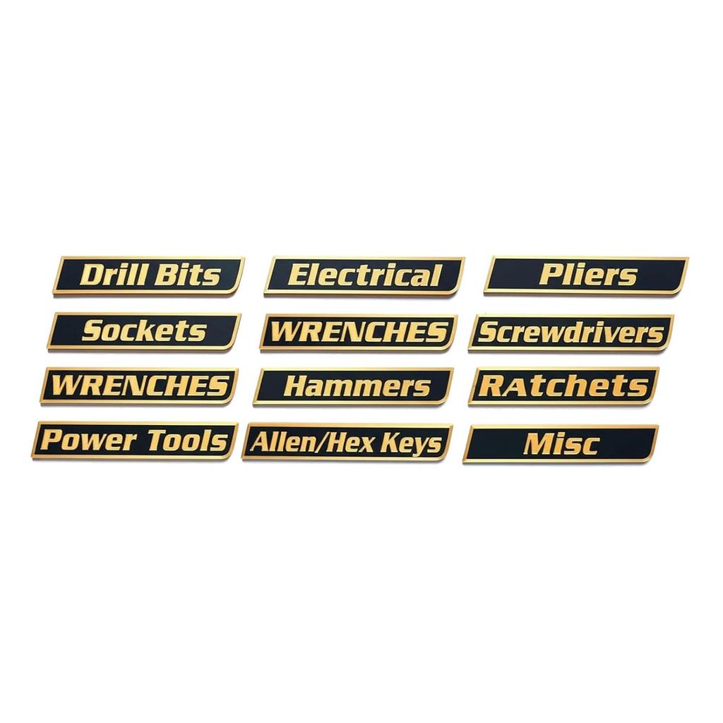 12 stuks Gereedschapskist Lade Labels Magnetische Gereedschap Identificatie Organisatie Labels Duidelijk Leesbaar Classificatie Monteur Beheer