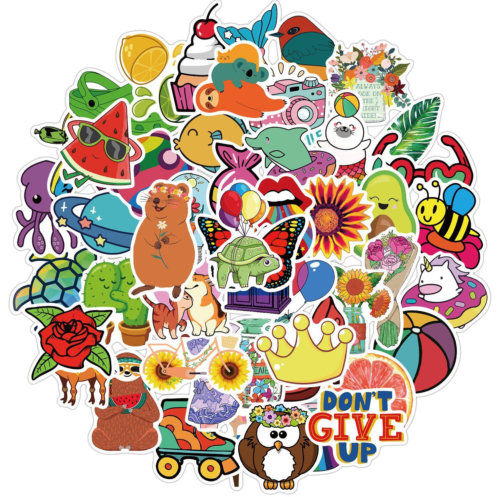 

50 New Color Cartoon Graffiti Stickers Decorate Suitcase Motorcycle Trolley Case Notebook Waterproof Stickers