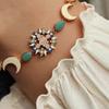 Elegant Sun Moon Star Shape Bracelet Featuring Natural Rhinestones Opal in Bohemian Style for Daily Wear Dates Parties