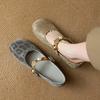 Krazing Pot Stain Sheep Skin Summer Size 40 Mary Janes Low Heels Gray Color Leopard Prints Round Toe Elegant Shallow Pumps