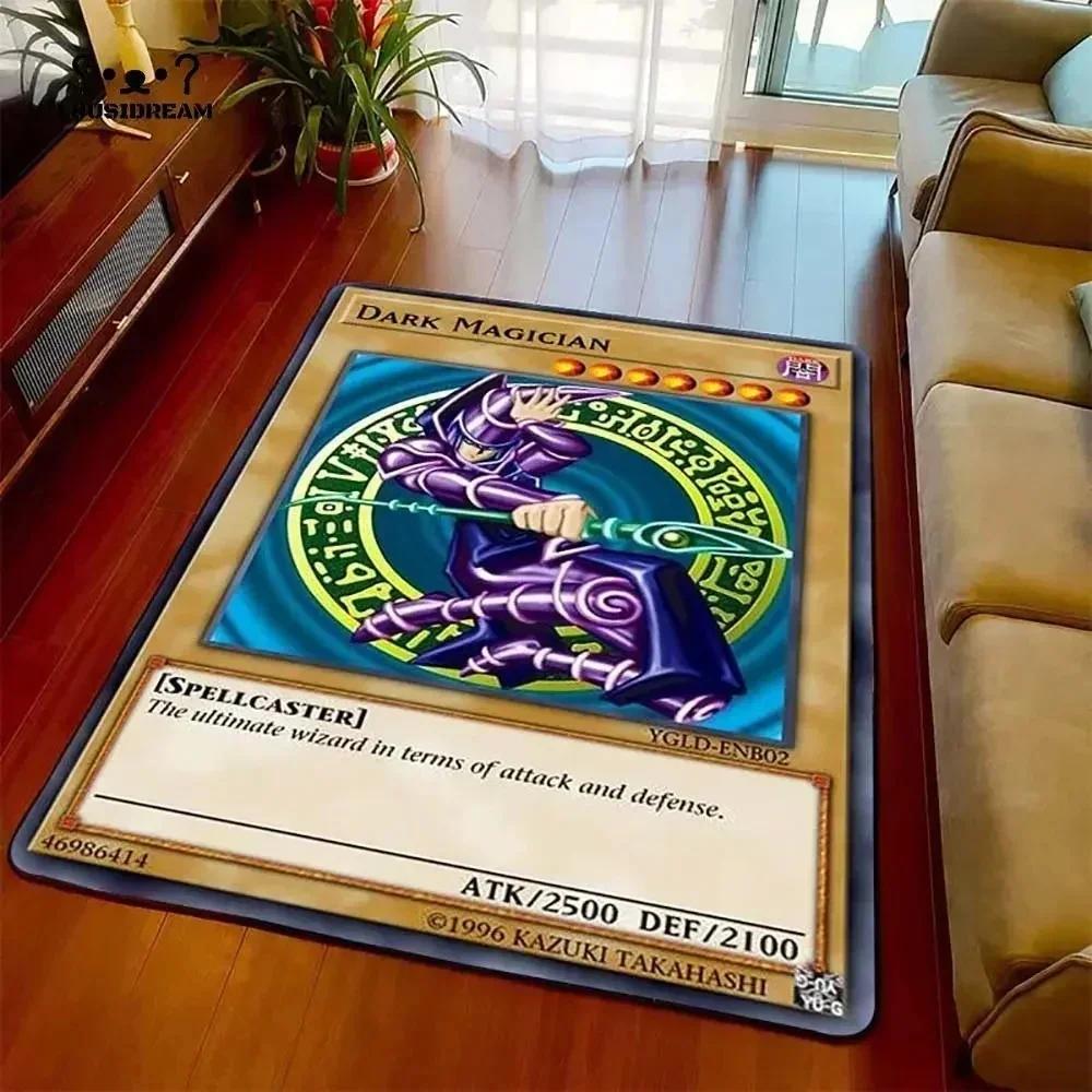 Yu-Gi-Oh Blauer Weißer Drache Anime Rutschfester Teppich Cartoon Bodenmatte für Wohnzimmer Schlafzimmer Dekorativer Bereichsteppich Perfektes Geschenk