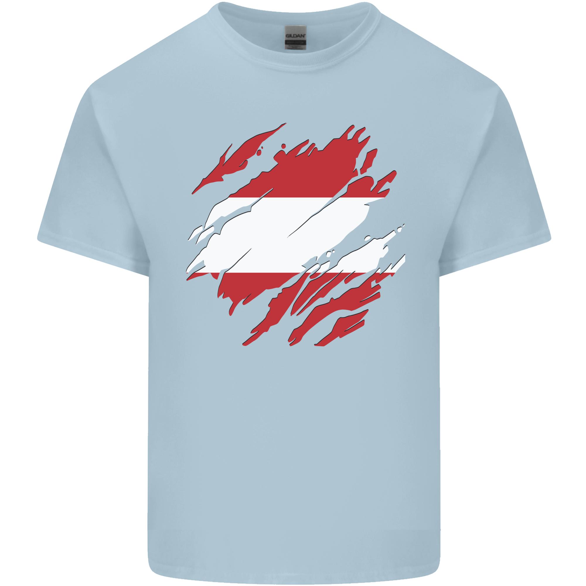 Torn Austria Flag Austrian Day Football Unisexs Light Cotton TShirt S