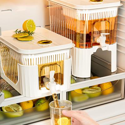 Οικιακό Ψυγείο Ψυχρό Λευκό Ανοιχτό Κάδος Χυμού Φρούτων Ποτού Τσαγιού Μεγάλης Χωρητικότητας Μπουκάλι Κρύου Νερού Υψηλής Θερμοκρασίας