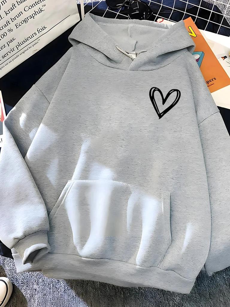 2025 Autumn/Winter New Women's Trendy Brand Casual Heart Shaped Hoodie Outdoor Sports Jogging Comfortable Versatile Coat