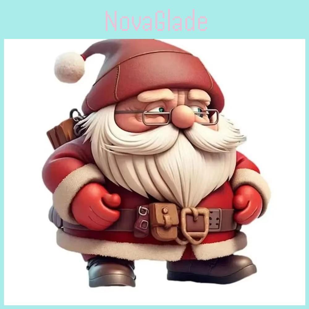 Christmas Themed Santa Claus Pattern Acrylic Pendant For Auto Interior Decor
