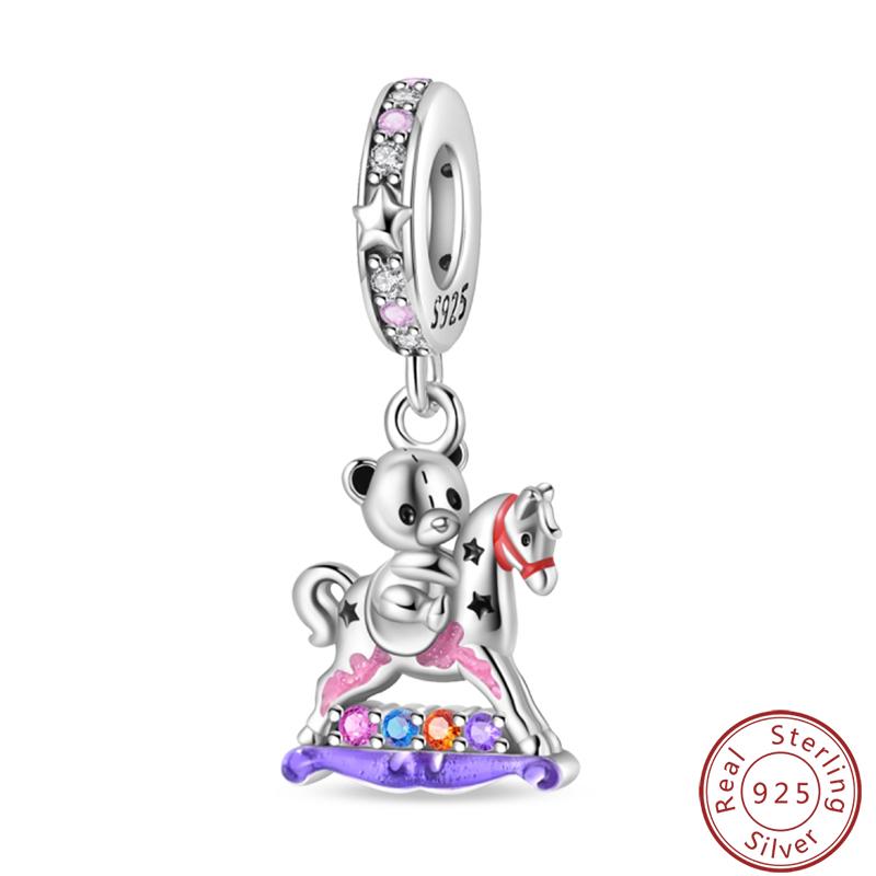 Süßes Kupfer Zirkuskleid Blumen Plüsch Junggesellenhut Bärenanhänger Perlen 3mm DIY Schmuck