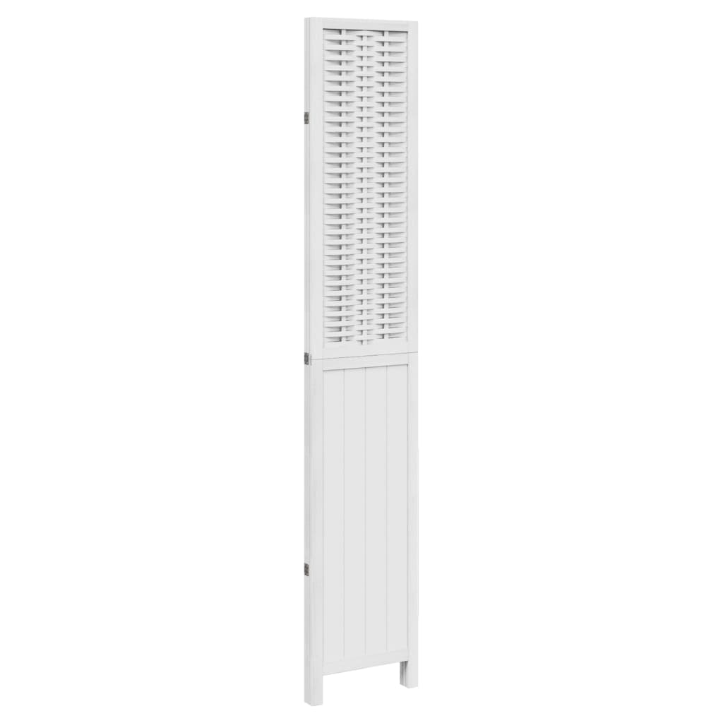 3 Piece Room Divider White Solid Paulownia Wood