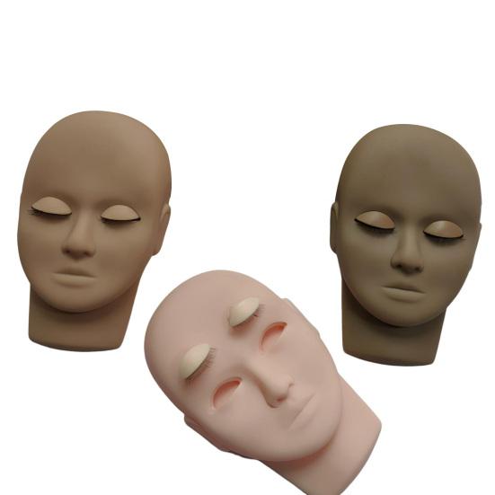 Wimpern-Mannequin-Kopf simuliert mit abnehmbaren Augenlidern Multifunktionale Übungskopf-Modell-Make-up-Versorgung für falsche Wimpernverlängerungen