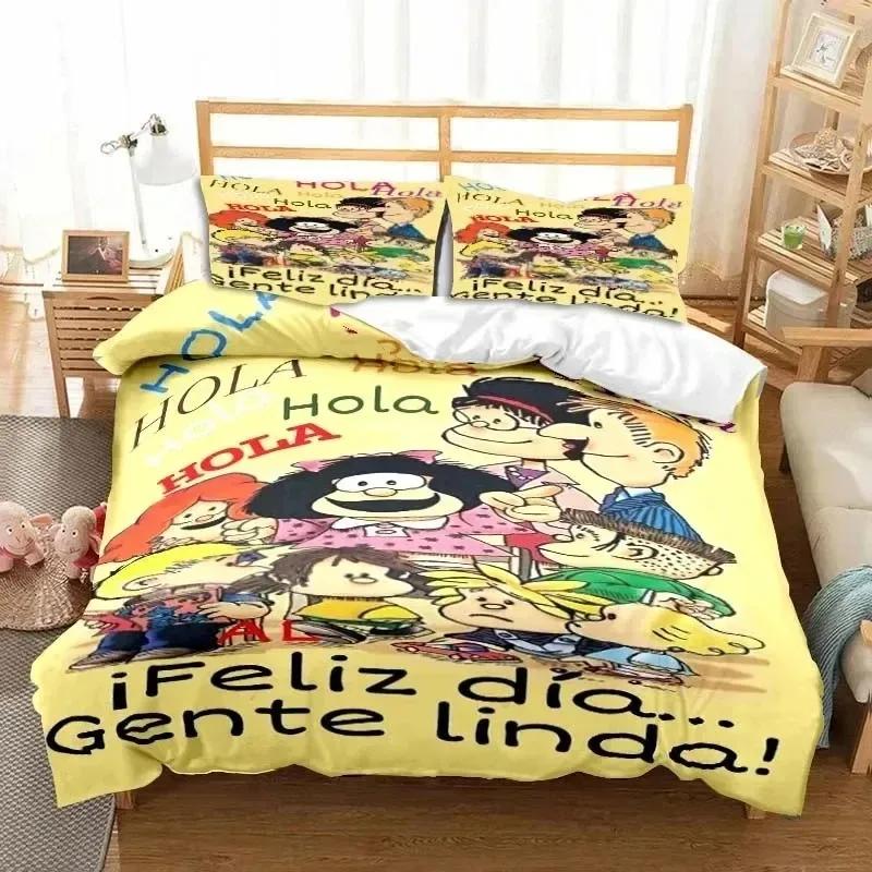 Cartoon Duvet Cover Mafalda 3D NEW Pillowcase Bedding Set Adult Boy Girl Bedroom Decoration Children Single Double Large