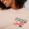 Puma Downtown Eco Series Solid Color Printed Round Neck Logo Sports Casual Breathable Short Sleeve T-Shirt Women T-Shirt Pink 537637-47