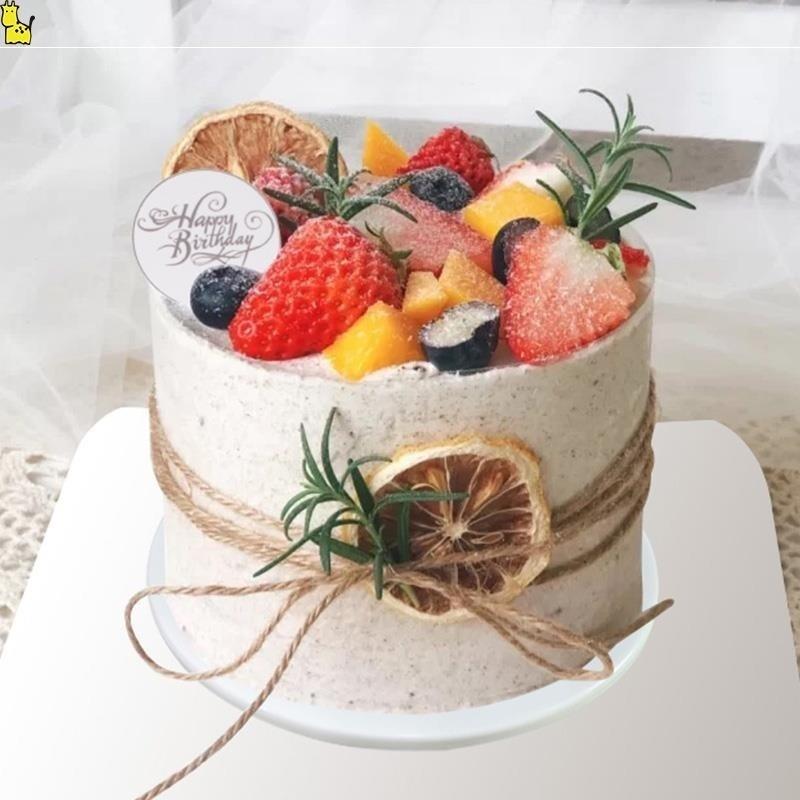 Simulation Fruit Cake 6/8 Inch Fake Cake Model Food Dessert Props Sweet Table Window Girl Boy Birthday Ornament Party Home Decor