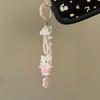 2025 The New Hot-selling Cute Cartoon Kt Cat Beaded Mobile Phone Pendant Fashion Pink Small and Exquisite Bag Pendant