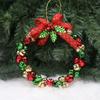 Bell Wreath Christmas Beaded Bell Wreath with Bow Small Jingle Bell Garland Ornament for Christmas Home Tree Decor