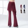 Pantalon de Danse Moderne Femme Long Micro-Évasé Pantalon Latin Jupe Wrap en Maille Costume de Pratique Classique Vêtement de Danse en Ligne de Scène Féminin