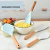 1PC Vertical Wooden Handle Silicone Kitchen Utensils Non Stick Pots Cooking Shovels Spoons Kitchen Utensils Home Accessories
