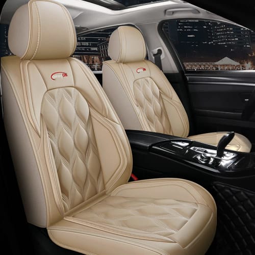 Full Cover Car Seat Cover Custom Fit for Nissan Murano, Waterproof Leather (Beige)